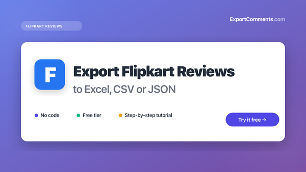 How to Export Flipkart Reviews to Excel